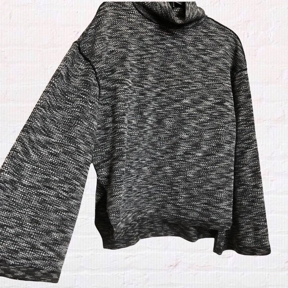 We The Free People Sweater Womens Small Black Sunny Days Turtleneck Bell Sleeve - Picture 3 of 14